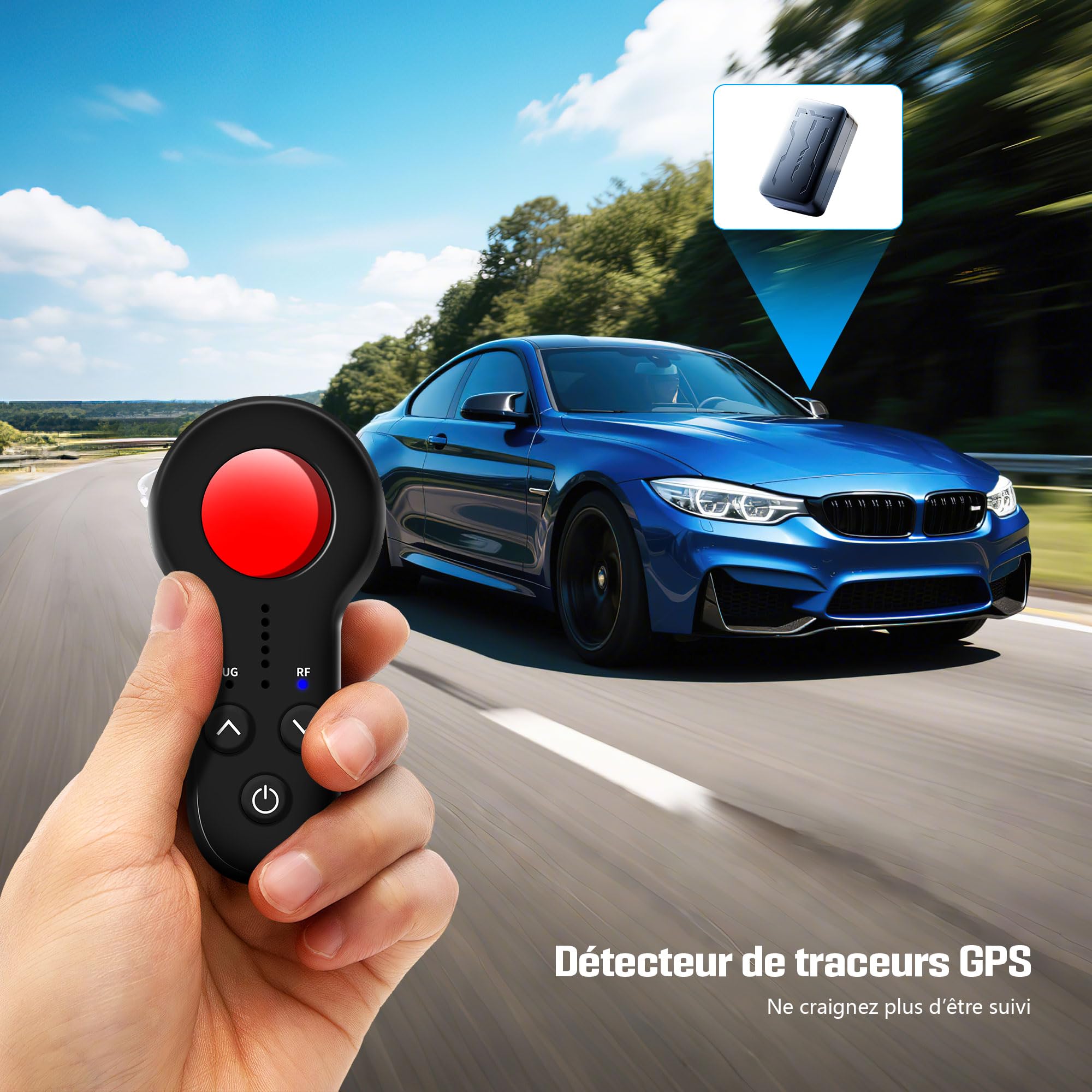 Détecteur de Caméra Cachée, Micro Espion Détecteur, Detecteur de Camera, 5 Niveaux de Sensibilité, Détecteur d'Écoute Anti-espionnage pour Hôtel, Maison, Voiture, Bureau, Voyage