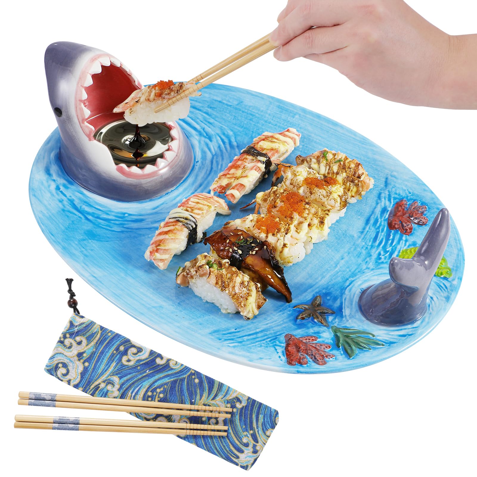 EXLIPO Shark Sushi Plate