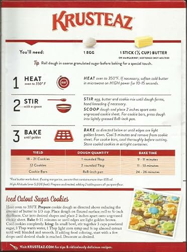 Krusteaz Mezcla de galletas mezcla de galletas de mantequilla y vainilla y azúcar caja de 14 onzas paquete de 2