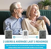 Vista 4 de Easy@Home Digital Blood Pressure Monitor Upper Arm with Pulse Rate Indicator, Accurate Automatic BP Machine with with Free App MyHeartPal, Not