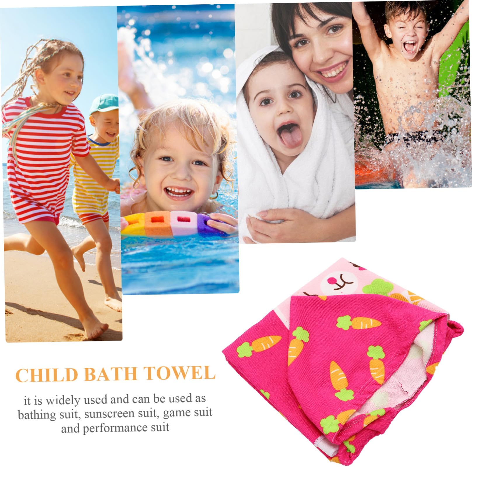 PRETYZOOM 2 Pièces Peignoir pour Enfants Cape Serviettes De Bain pour Bébé Serviettes pour Bébé À Capuche Serviette De Plage pour De Piscine pour Enfants Serviette À Capuche