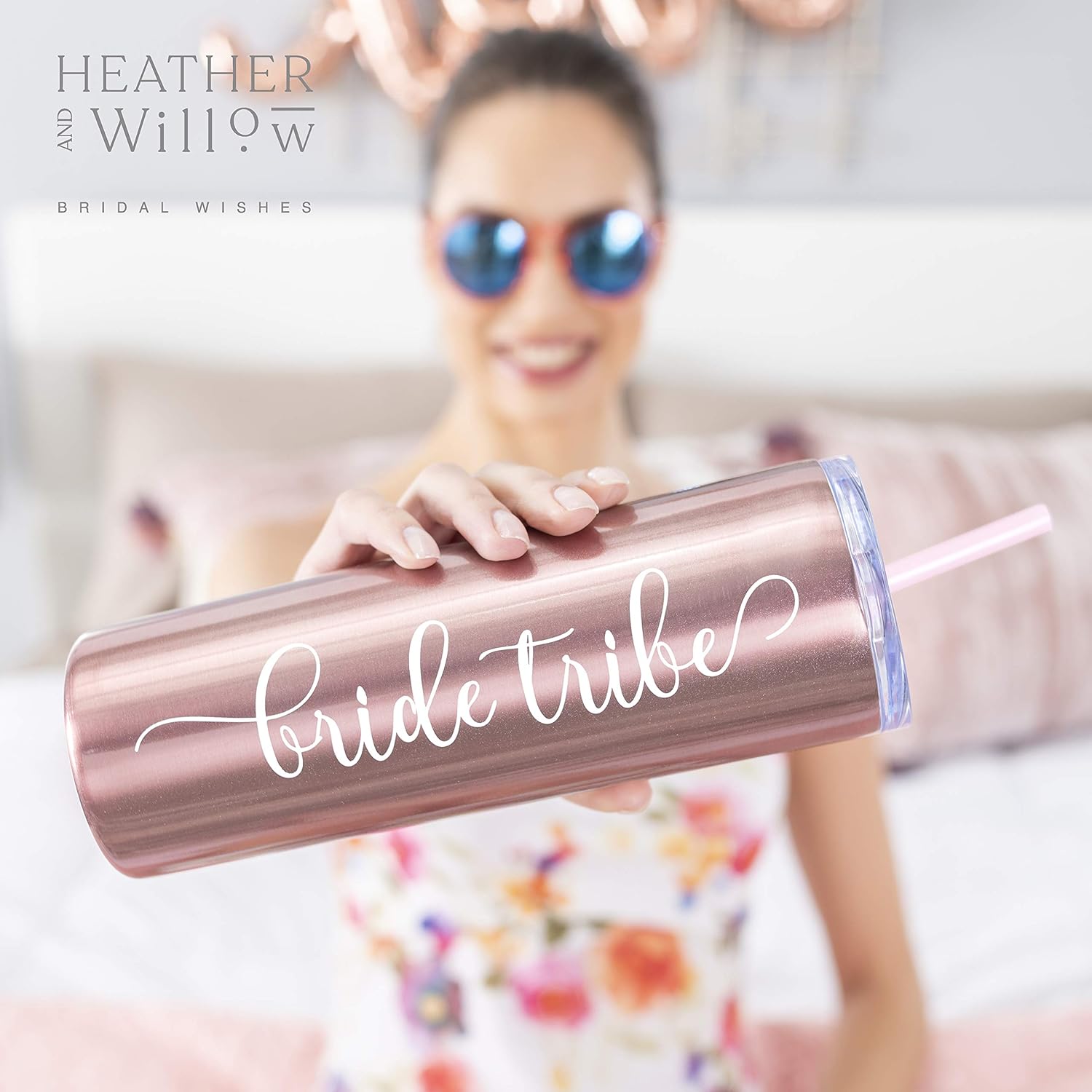 Bride to Be Skinny Tumbler | 20 oz Bride Tribe Stainless Steel Wine Tumblers | Engagement Wedding Gifts Bridesmaids Mugs Bachelorette Party Supplies & Games | Insulated Skinny Rose Gold Cups - Image 5