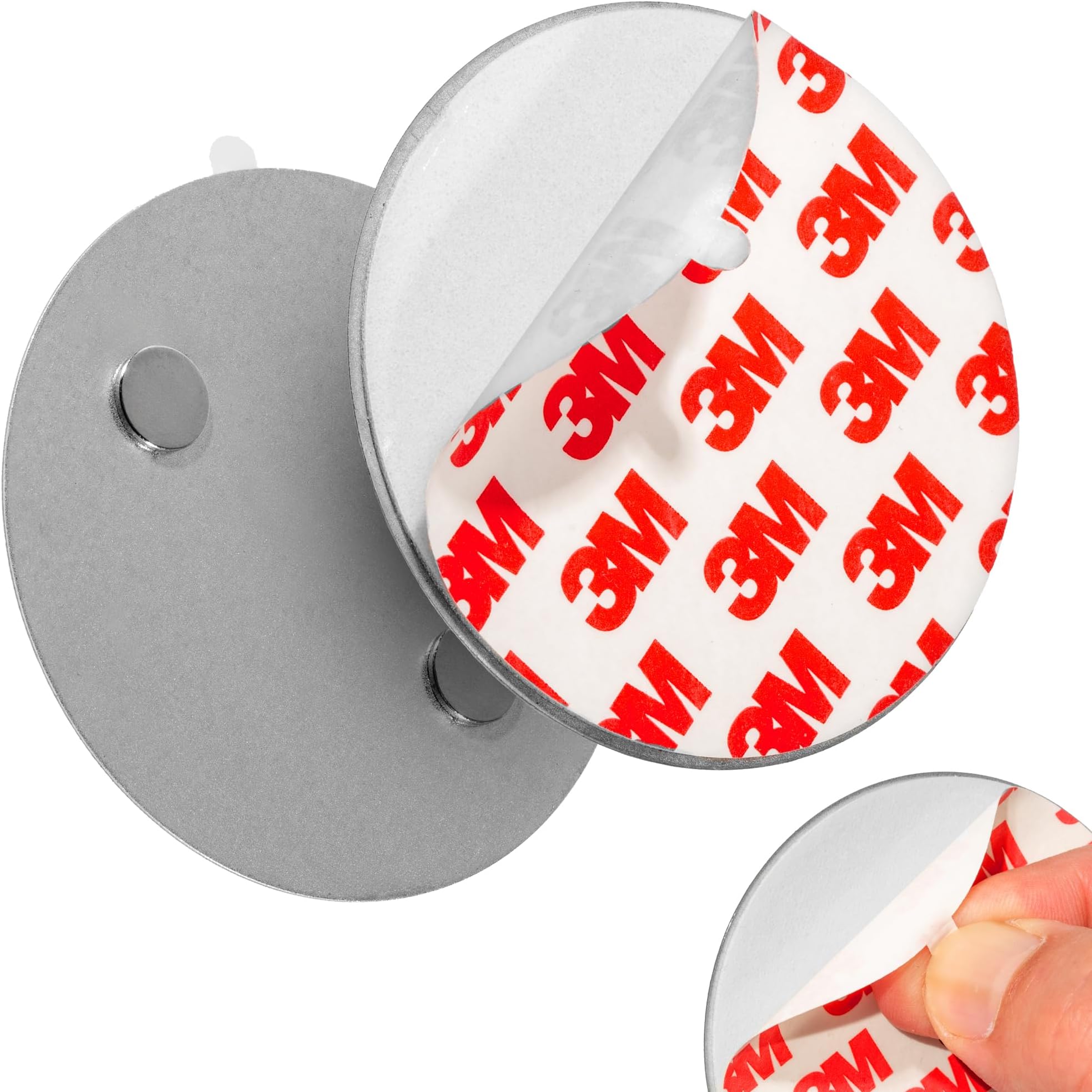 ECENCE 3pcs Magnetic Smoke Detector Mount Magnetic Adhesive Pads For Smoke Alarms Ø 70mm - Fast & Safe Mounting - No Drilling Or Screws - Fire Protection - Installation Tool