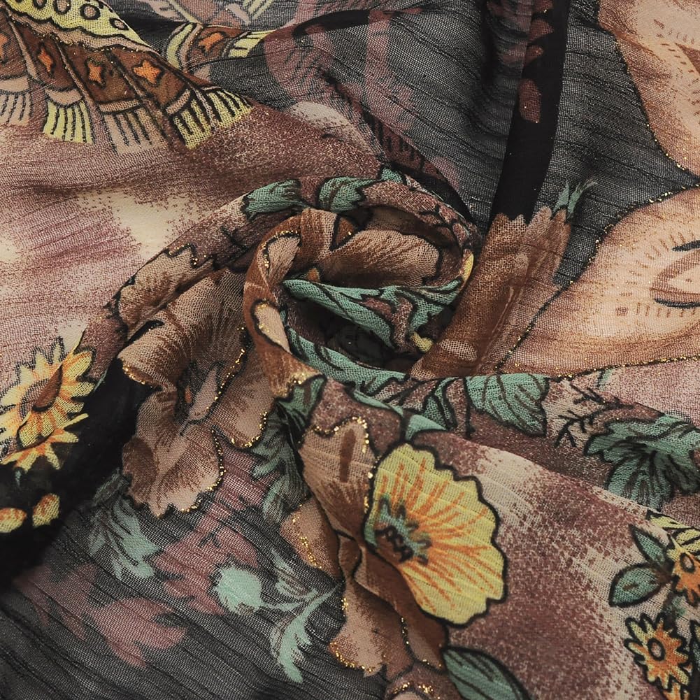 ROYAL SMEELA Women's Chiffon Tops See Through Printed Mesh Sheer Sexy T Shirt Blouse Cross Wrap Shirts Crop Top Summer - Image 4