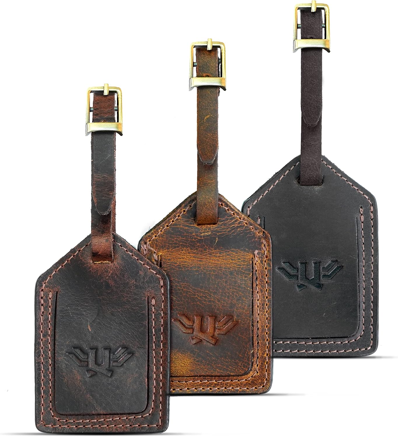 Luxeoria Genuine Leather Luggage Tag TSA Approved