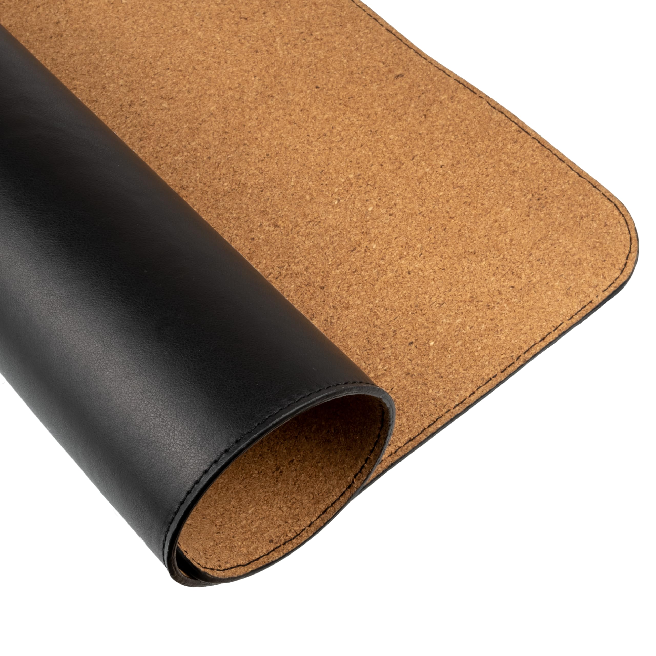 Sottomano Scrivania in Pelle Personalizzato con Incisione Nome, Testo o Logo — Regalo Laurea, Professionisti, Ufficio — Deskmat Artigianale Retro Sughero, Made in Italy [Nero, 60×40 cm]