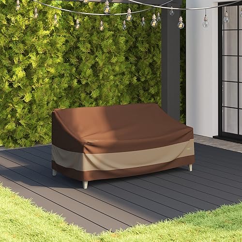 Vista 41 de Duck Covers Funda impermeable para sofá de patio de 91 pulgadas, fundas para muebles de patio Mocha Cappuccino
