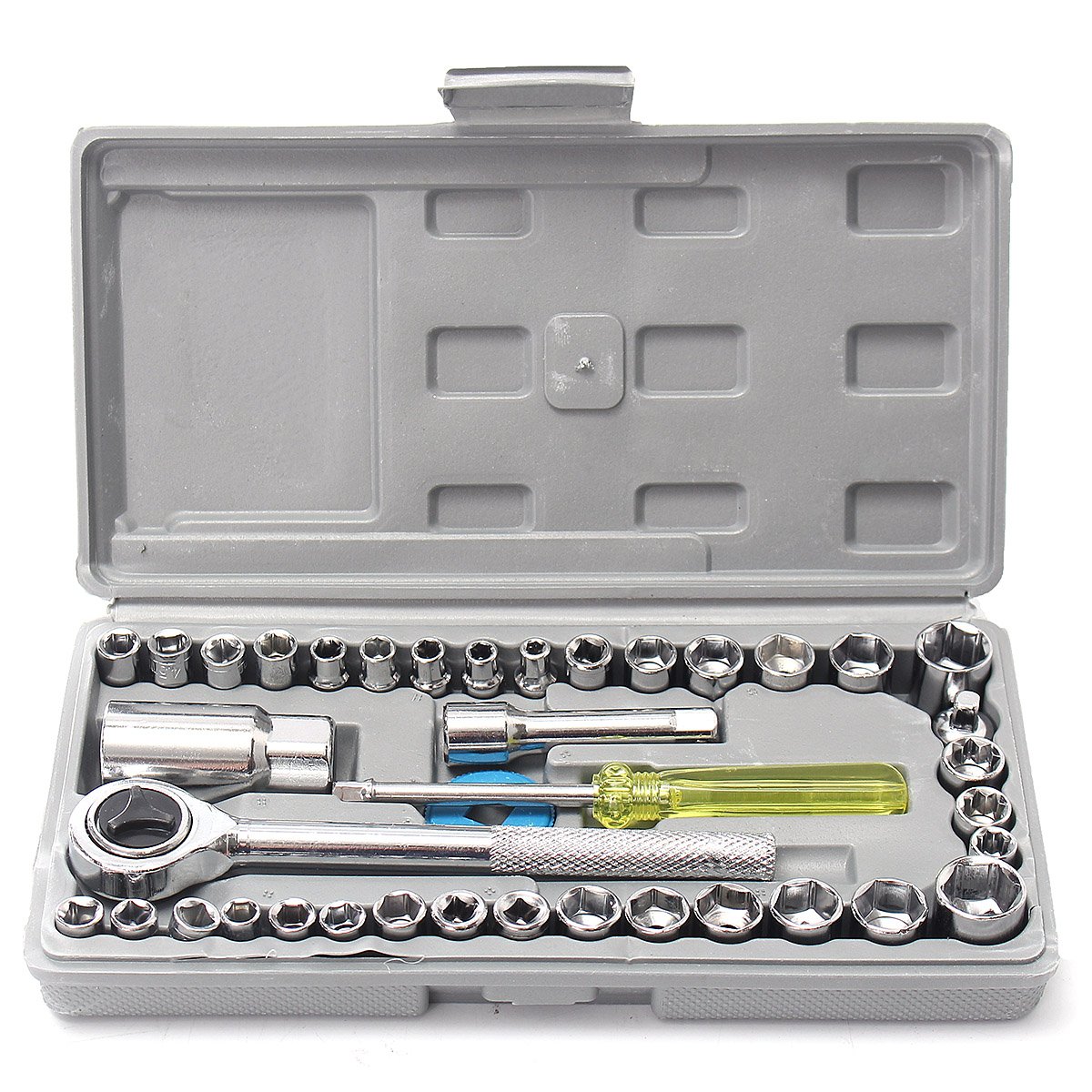 40Pcs 3/Pulgadas Y 1/4Inch Unidad De Juego De Herramientas Kit De Llave De Trinquete Barra De Extensión para La Motocicleta del Coche