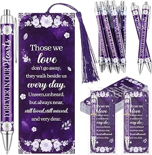 50 Set Funeral Thank You Favors for Guests Memorial Service Ballpoint Pens with Prayer Bookmarks Cards for Celebration of Life Condolence Bereavement Sympathy Gift for Loss of Loved One