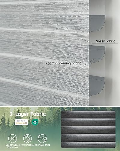 Miniatura 4 de Yoolax Shangri-La - Persianas motorizadas transparentes con filtro de luz para ventanas interiores, persianas opacas inteligentes con control de