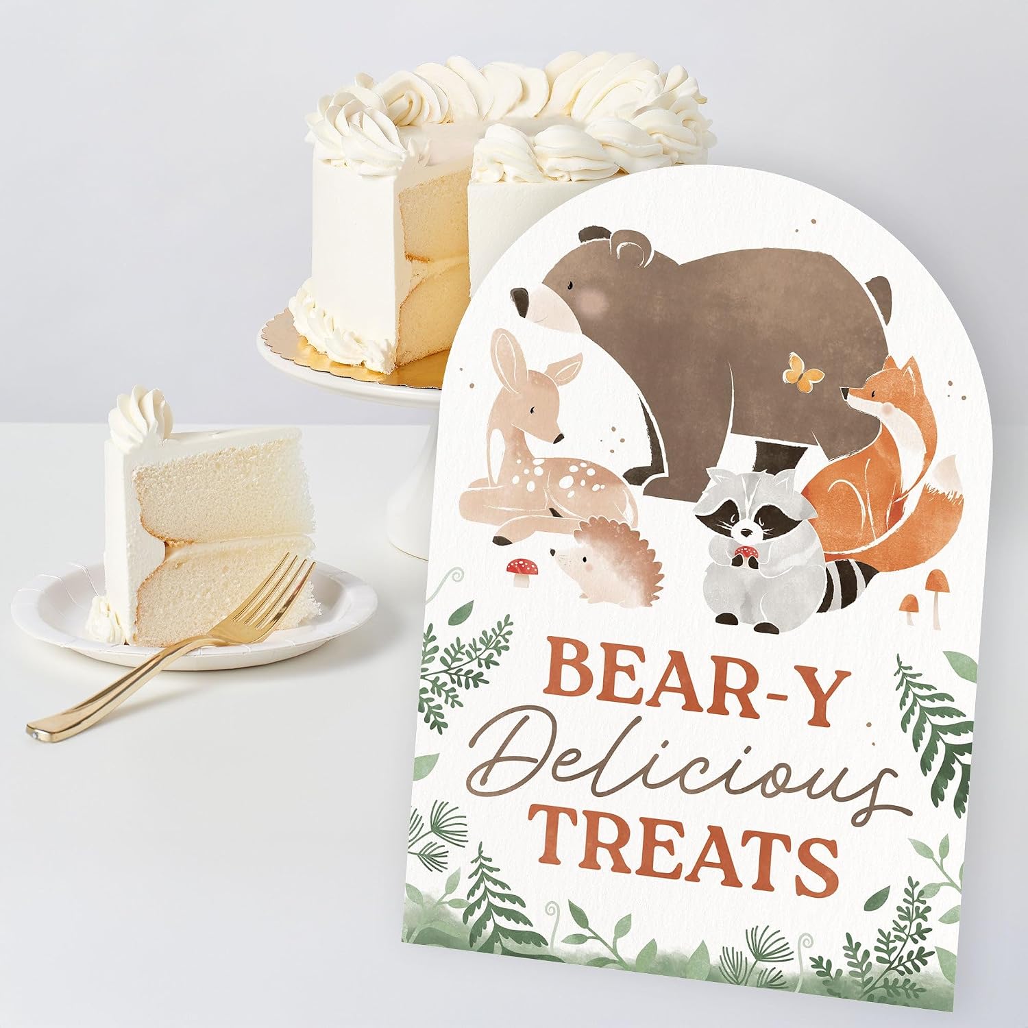 Big Dot of Happiness Woodland Animals Party Signs with Stand Set, Table Sign Bundle for Food, Drinks, Treats, Cards & Gifts, and Party Favors, Forest Baby Shower or 1st Birthday Table Decor, 6 Ct image 2