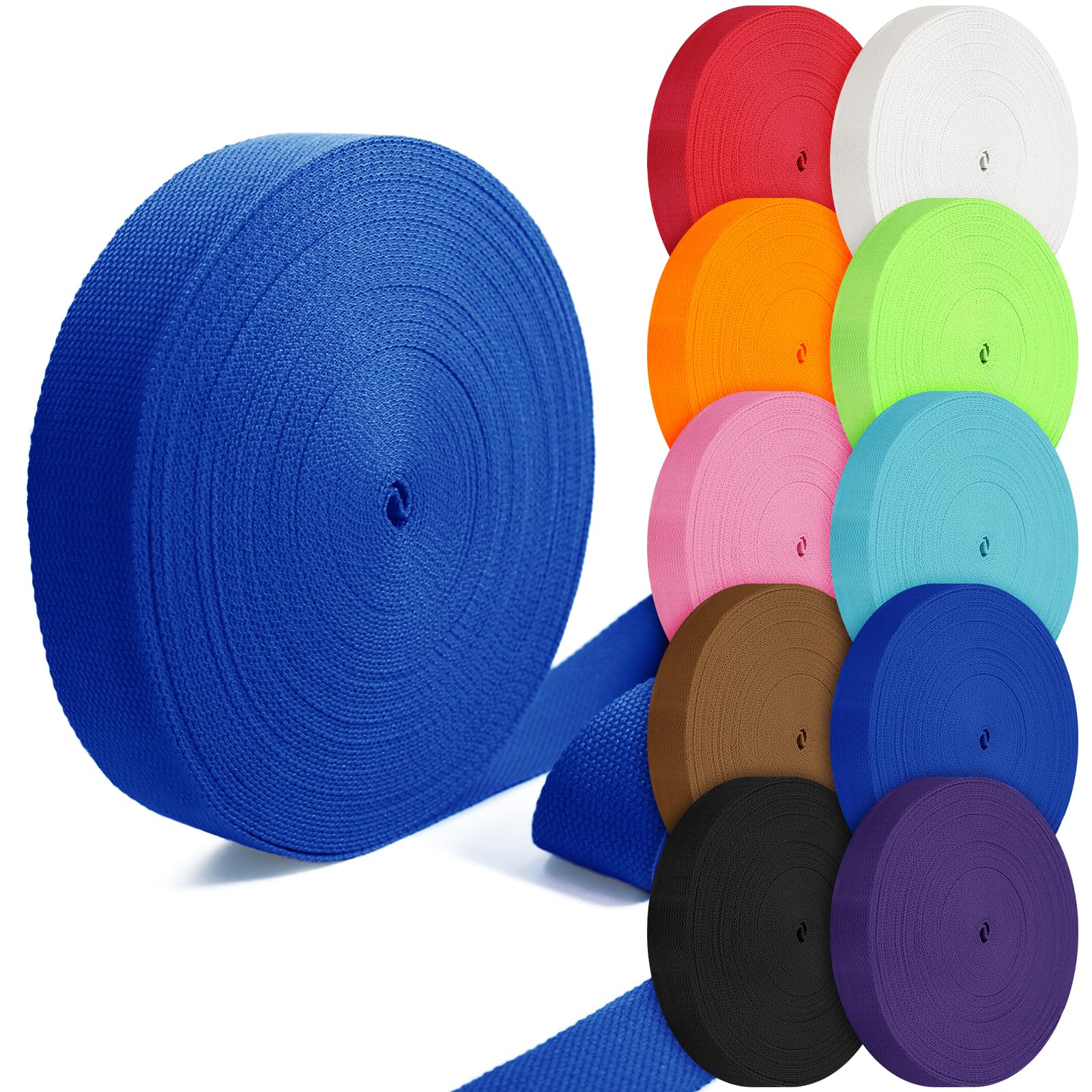 Cotton Webbing 1 inch 1.5 inch 2 inch Webbing Tote Strap Canvas Straps for Bags, 10 25 50 3.3 Yards Cotton Polyester Webbing