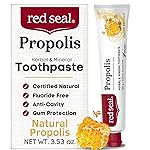 Red Seal Propolis Herbal & Mineral Natural Toothpaste - Mild Mint - Fluoride Free, Organic Toothpaste, NATRUE Certified Natural - Natural Gum Health, No Artificial Flavors, Cruelty-Free, 3.53 oz