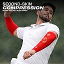 Nivia X Punjab Kings Arm Protector – Compression Fit , Breathable Quick-Dry Fabric , Uv Protection & Anti-Slip Grip for Training, Running & Match Play (Red) gallery image
