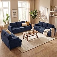 Vista 34 de Fiona's magic Sofá de Pana de 3 Plazas para Sala de Estar, Sofá Nube Negra de 89", Sofá de Piso de Asiento Profundo para Dormitorio, Cama Seccional