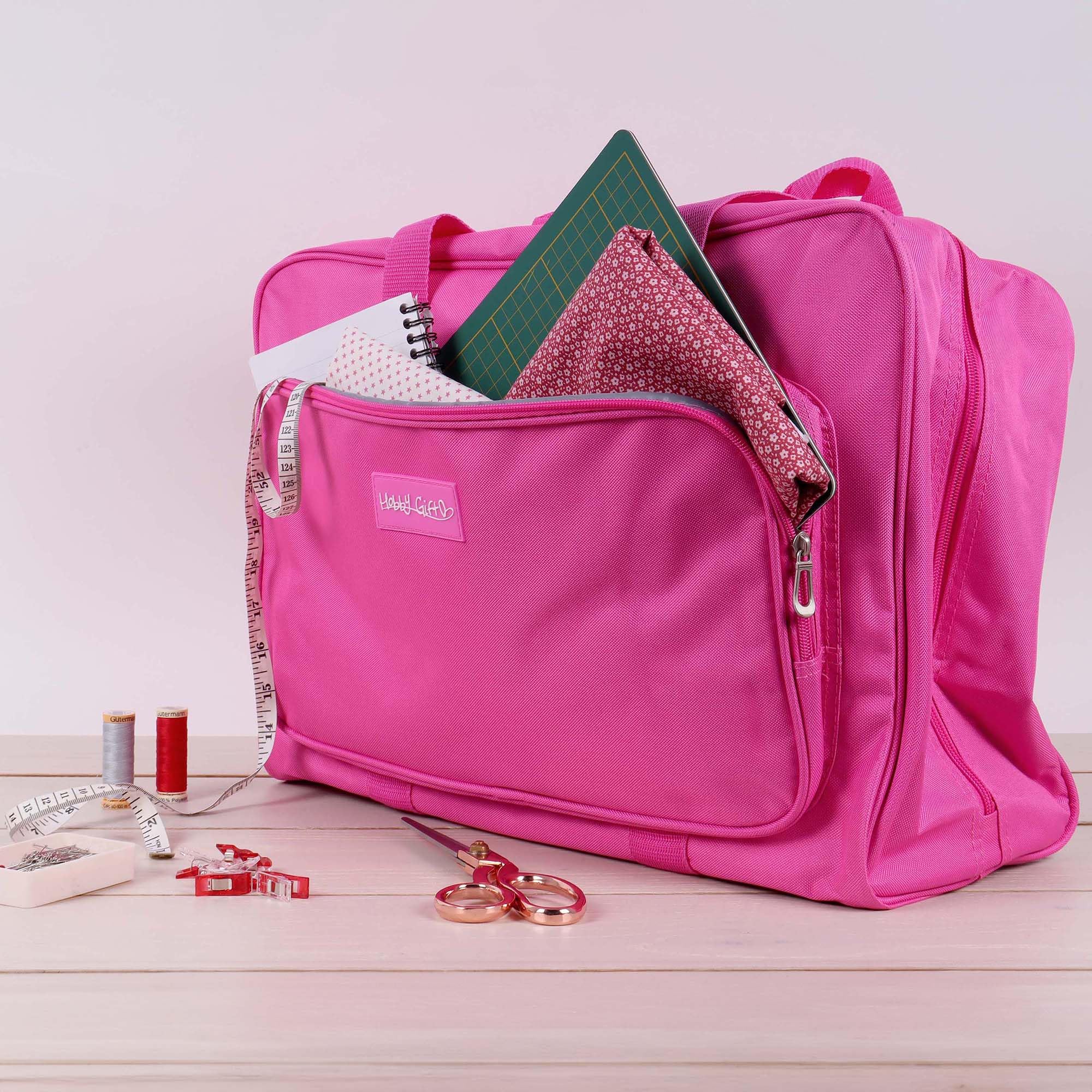 Hobby Gift Esclusiva Borsa per Macchina da Cucire, Borsa da Trasporto Imbottita in PVC, Portaoggetti Extra, 20 x 43 x 37 cm
