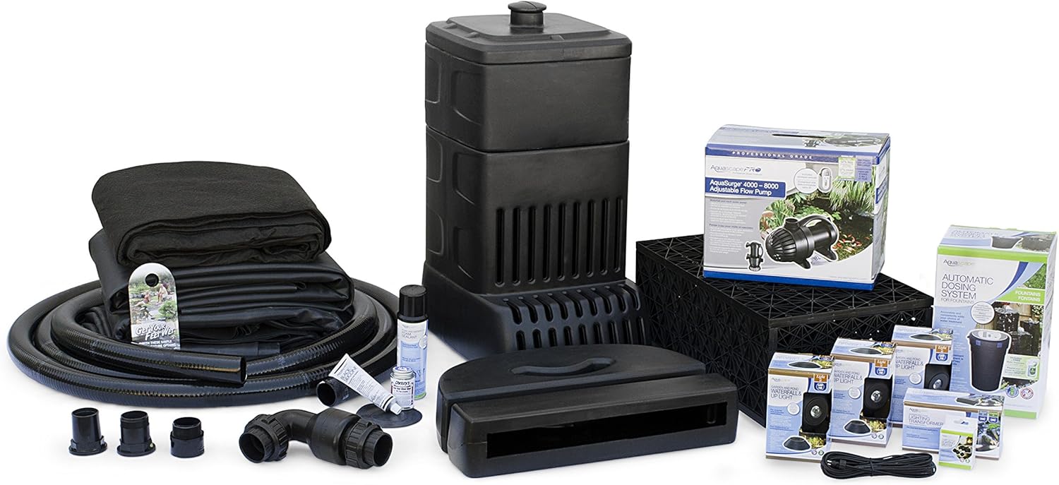 Aquascape Complete Waterfall Kit with 26 Feet Stream | Large | AquaSurgePRO 4000-8000 Pump