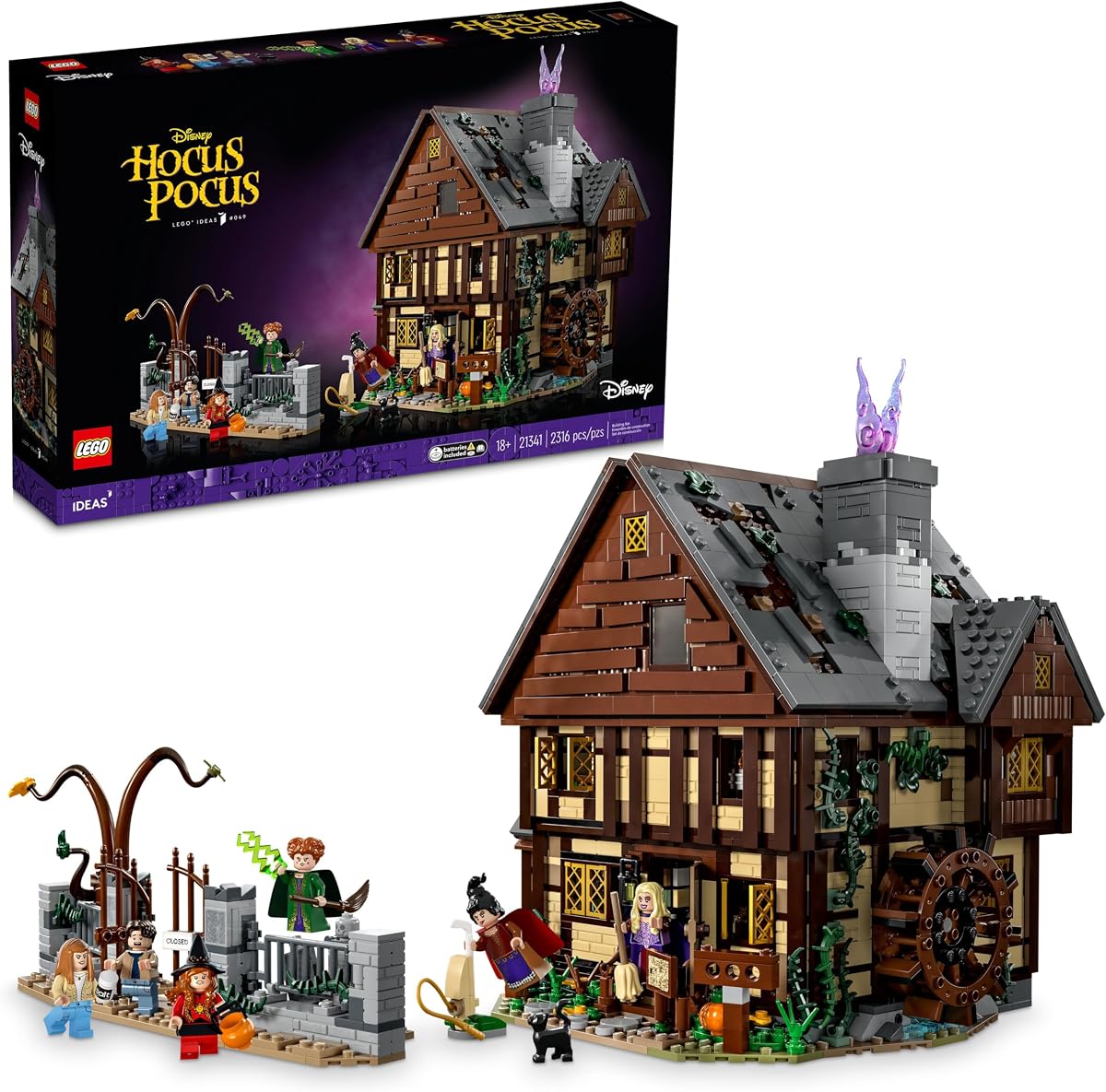 Ideas Hocus Pocus The Sanderson Sister's Cottage - Building Set for Adults, Men & Women, Age 18+ - Unique Gift for Fans W/Sister Minifigures - 21341