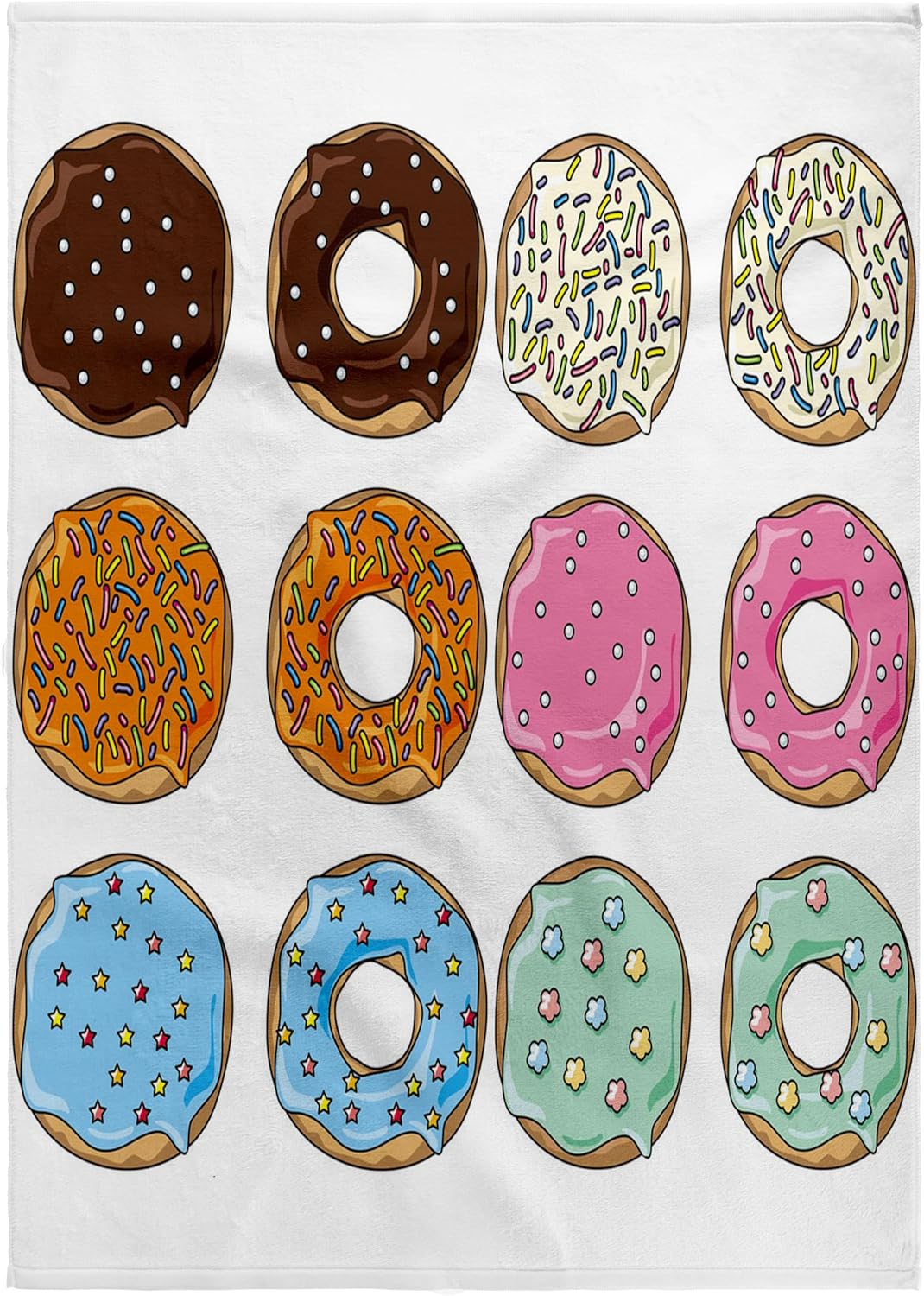 3dRose Image of Rows of Donuts in Pastel 22x30 Bath Hand Pool Towel