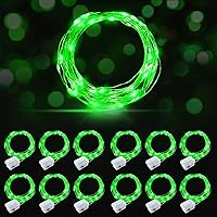 Vista 33 de AIKEI Paquete de 12 luces LED de hadas que funcionan con pilas, guirnaldas de luces impermeables de 7 pies, 20 luces LED de luciérnagas estrelladas