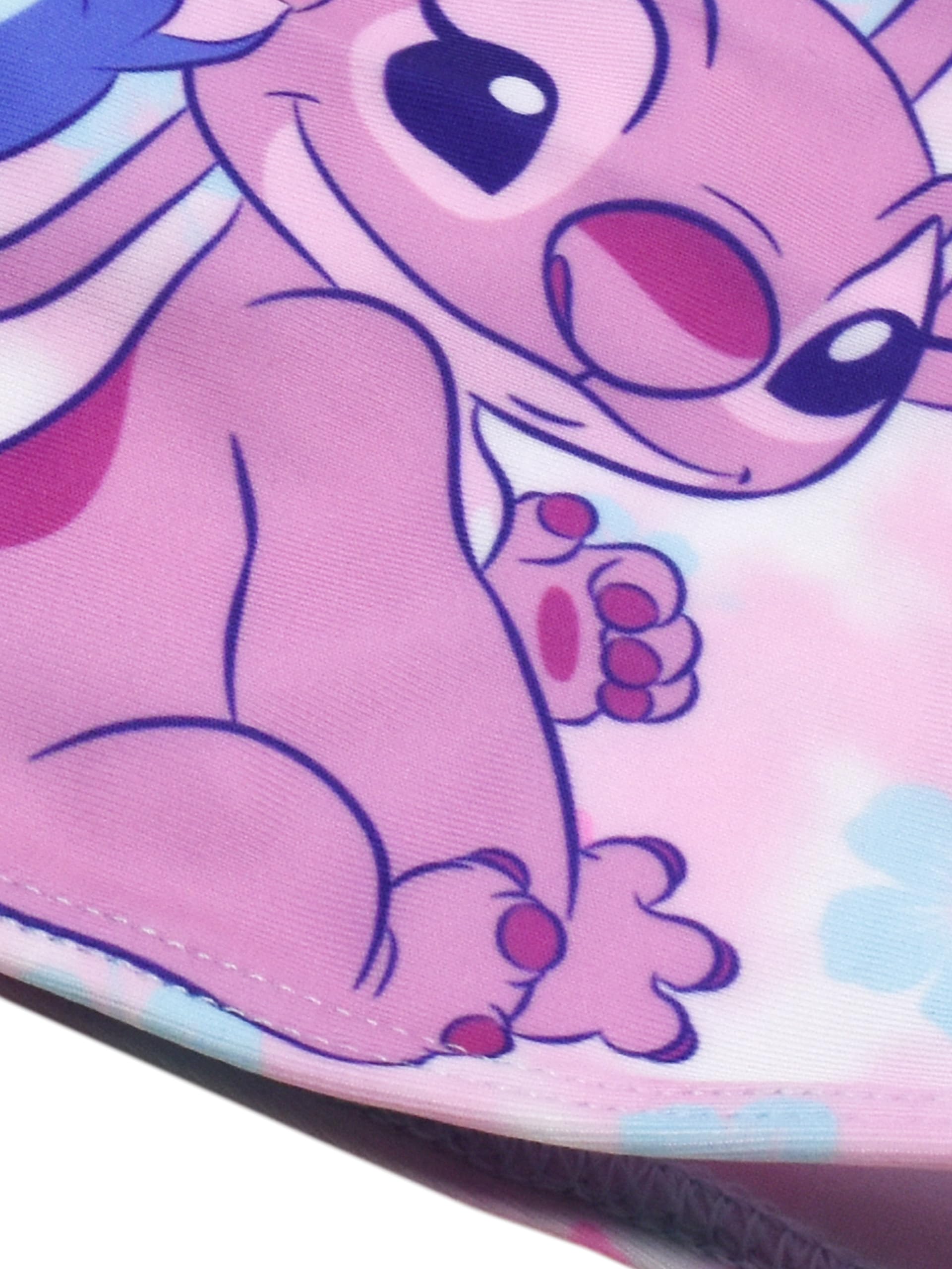 Disney Lilo & Stitch Bikini con volant e fiocchi per ragazze – Costume da bagno in due pezzi, rosa/blu