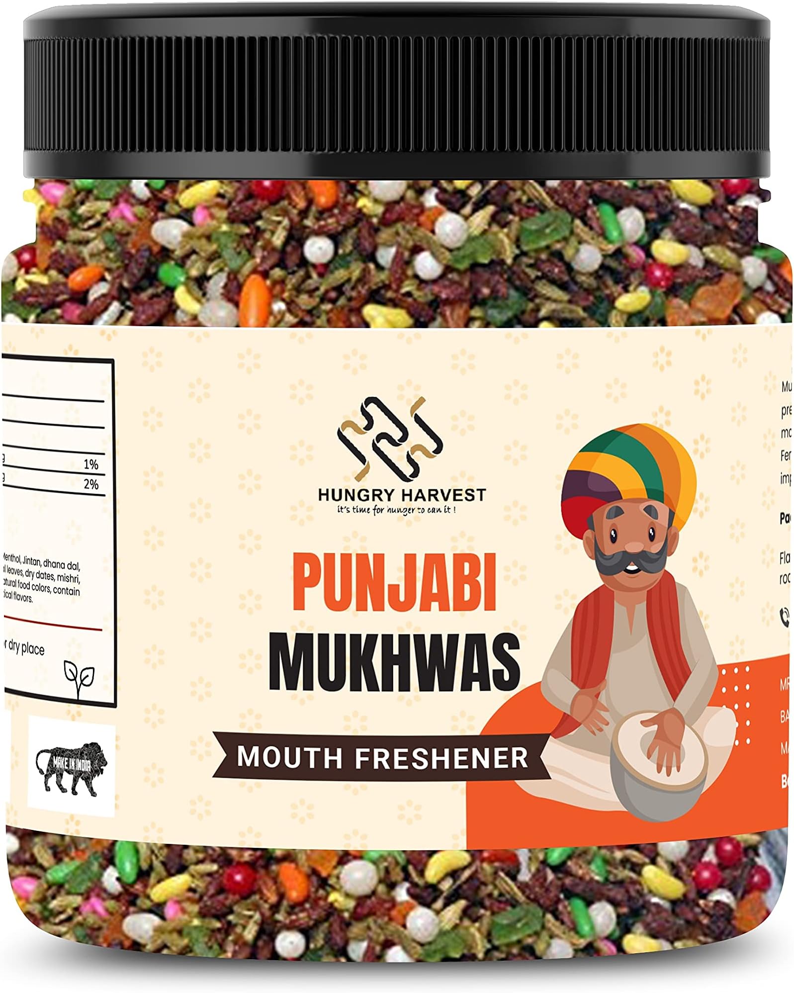 Hungry Harvest Punjabi Mukhwas | Colorful Mixed Mouth Freshener [Jar Pack] (300 Grams (Pack of 1 of 300 Grams))