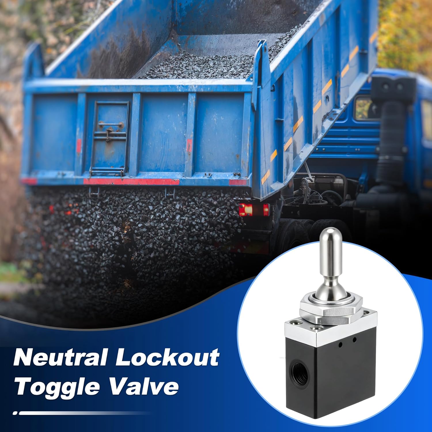 BAV020T Neutral Lockout Toggle 3-Position Detented Valve, Neutral Lockout Switch for Tailgate Cylinders, Hoist Applications, Air Valves, Pumps, Dump Body Hardware & Accessories Etc