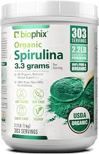 Biophix Organic Spirulina Powder, 2.2 Lbs, 100% Pure Blue Green Algae Superfood