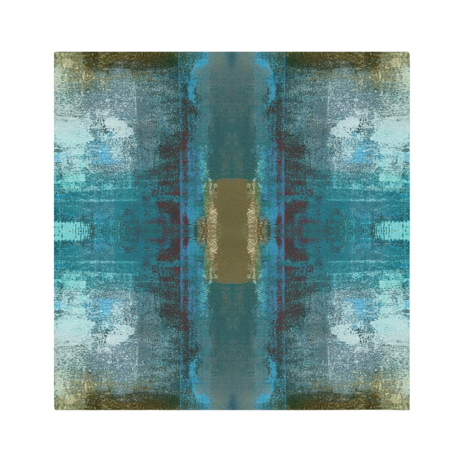 ALAZA Teal and Brown Abstract Art Painting Cloth Napkins Dinner Napkins Set of 6,Reusable Table Napkins Washable Polyester Fabric for Cocktail Party Holiday Wedding Home Decorative