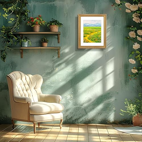 Miniatura 3 de Golden State Art, Marco negro elevado de 12 x 16 pulgadas, tapete blanco para foto de 8 x 12 pulgadas, moldura ancha de altura alta, acabado de