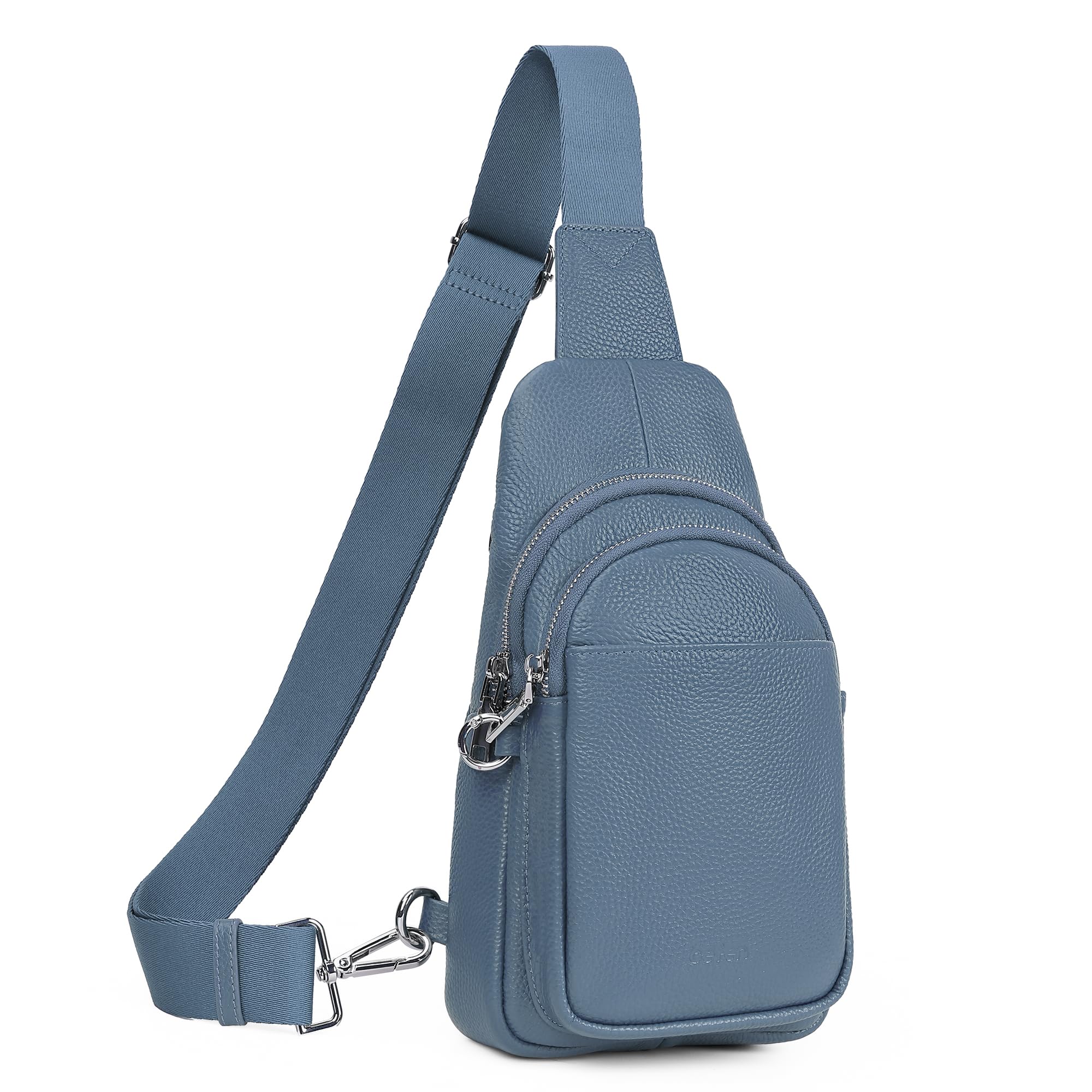 befen Genuine Leather Small Sling Bag for Women Anti-Theft Crossbody Chest Bags Fanny Packs for Travel with RFID