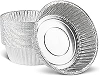 Vista 17 de PLASTICPRO - Tazas desechables de aluminio para magdalenas y muffins de 3.5 pulgadas, moldes para cupcakes de papel de aluminio, aptas