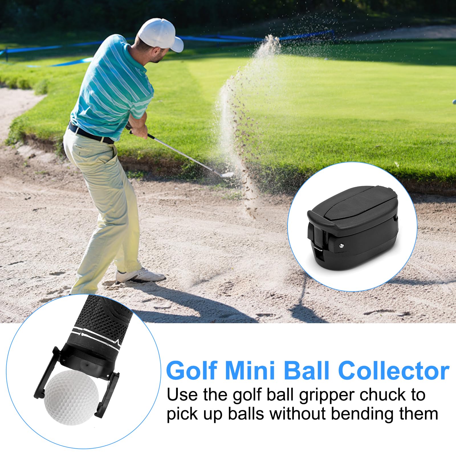 HENGBIRD 4 Pezzi Raccoglitore di Palline da Golf, Mini Raccoglitore di Putter con 12 Viti, Accessorio Pieghevole per Il Recupero delle Palline da Golf, Raccoglitore di Palline da Golf Nero per Putter