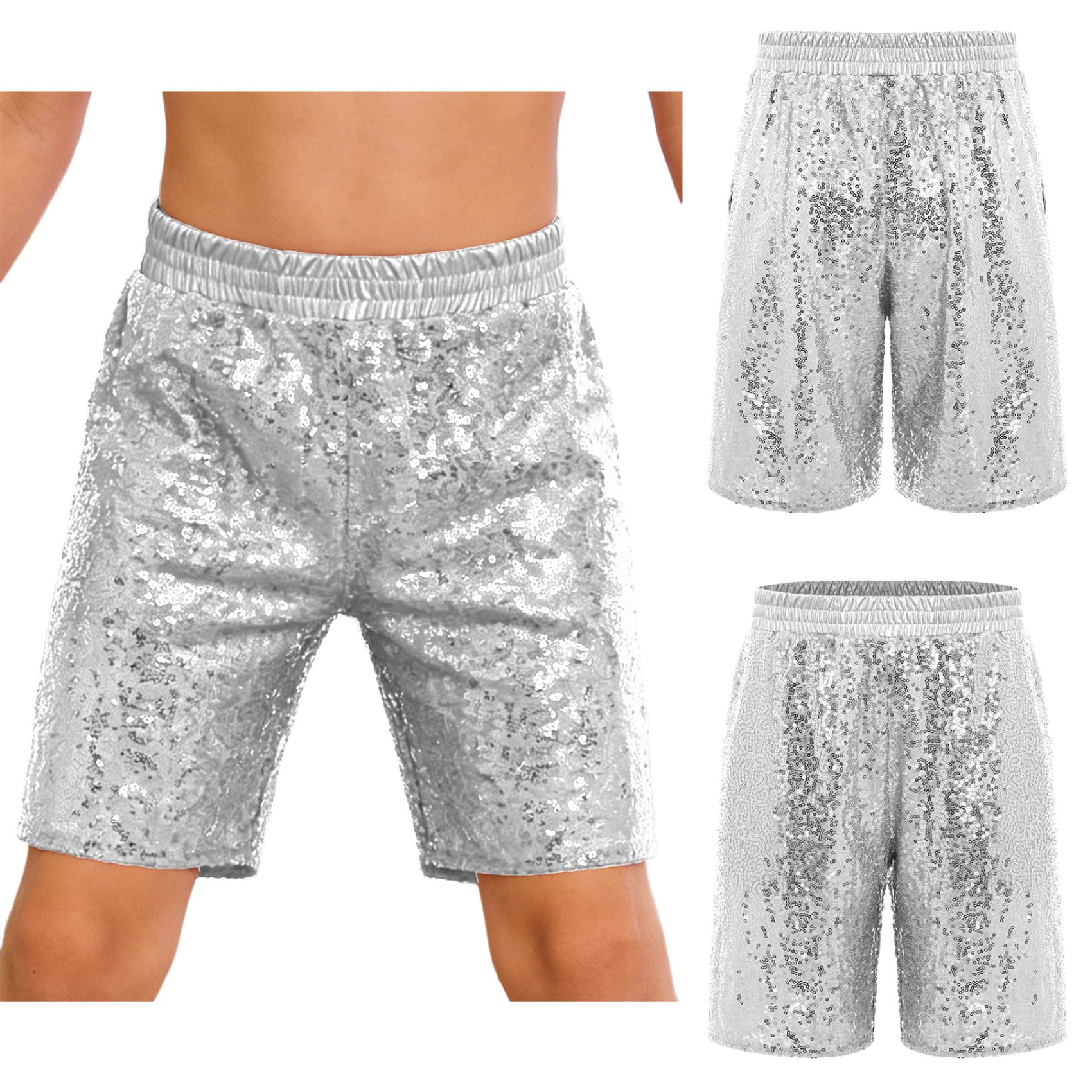 Jungen Mädchen Jazz Tanz Bottoms Sequins Tumbling Shorts Gymnastik Booty Boy Cut Cheerleading Hotpants