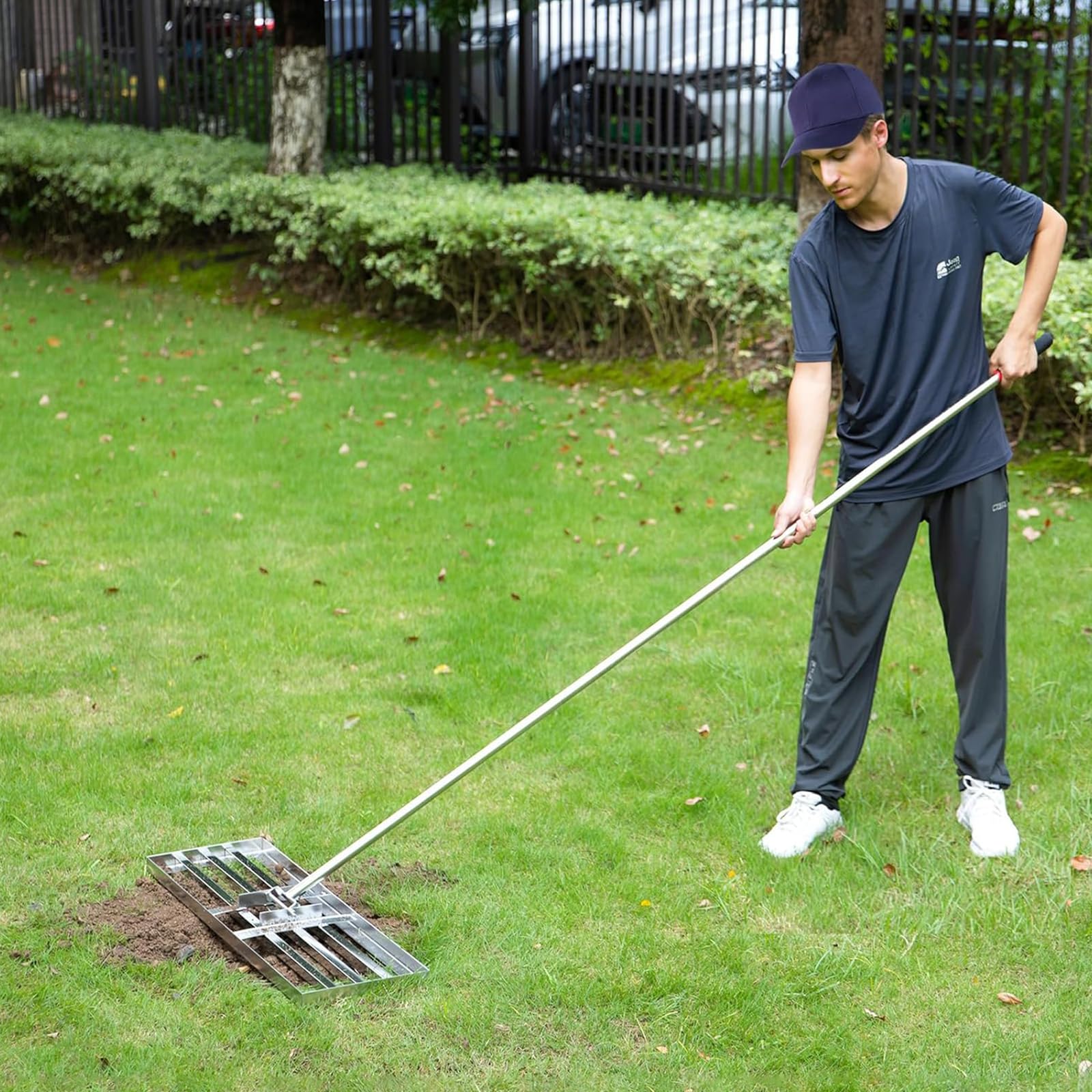 Raschietto per prato, 90 x 25 cm, durevole e robusto, in metallo di alta qualità, per giardino, cortile, campo da golf