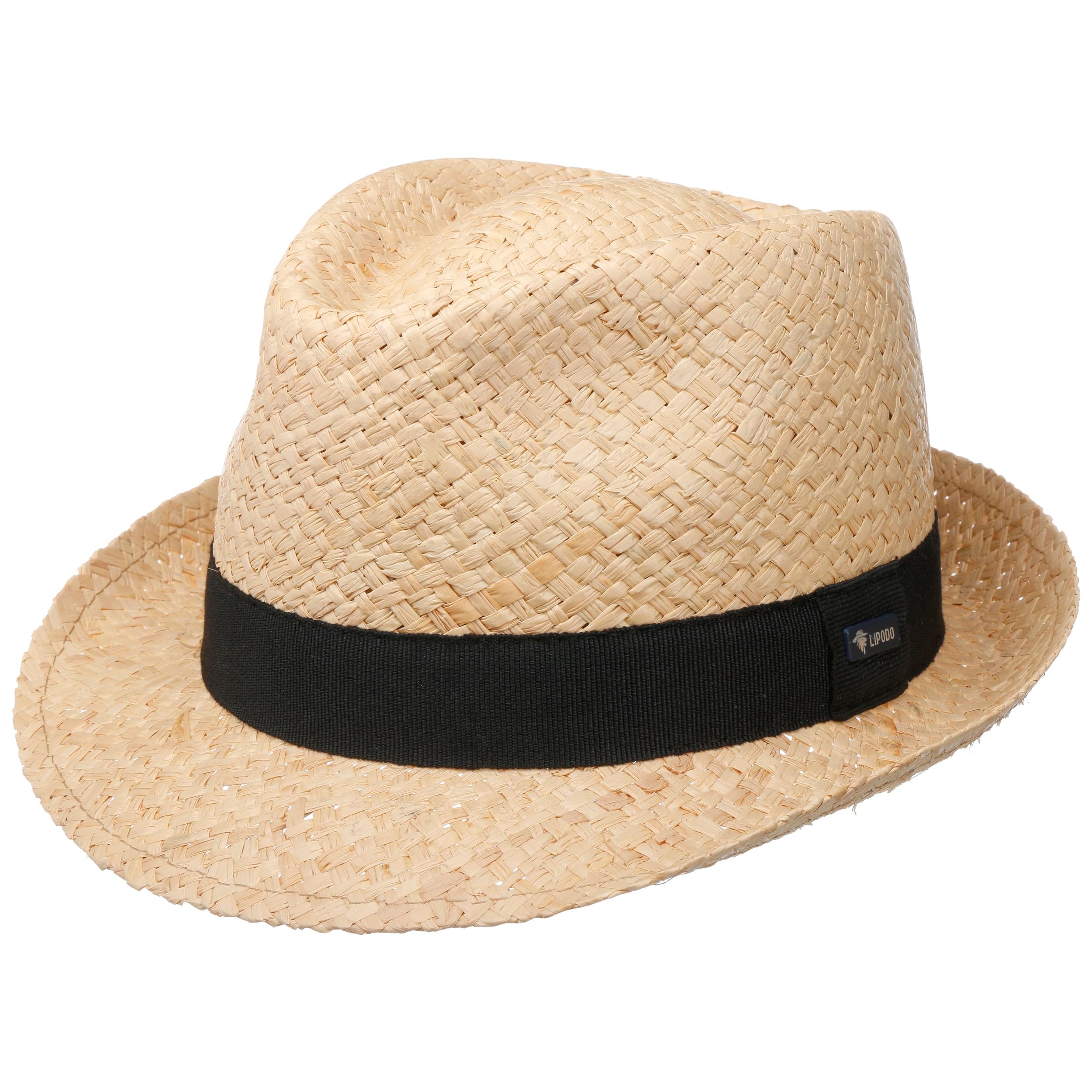 LIPODO Mantigo Sombrero Trilby de Paja Banda Grosgrain Unicolor Unisex Primavera Verano