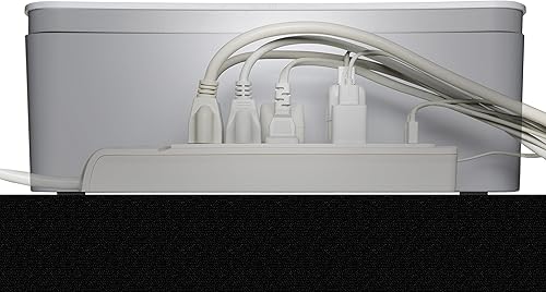 Miniatura 7 de UT Wire In-Box - Caja de gestión de cables extragrande para protector de sobretensiones en el escritorio, color blanco