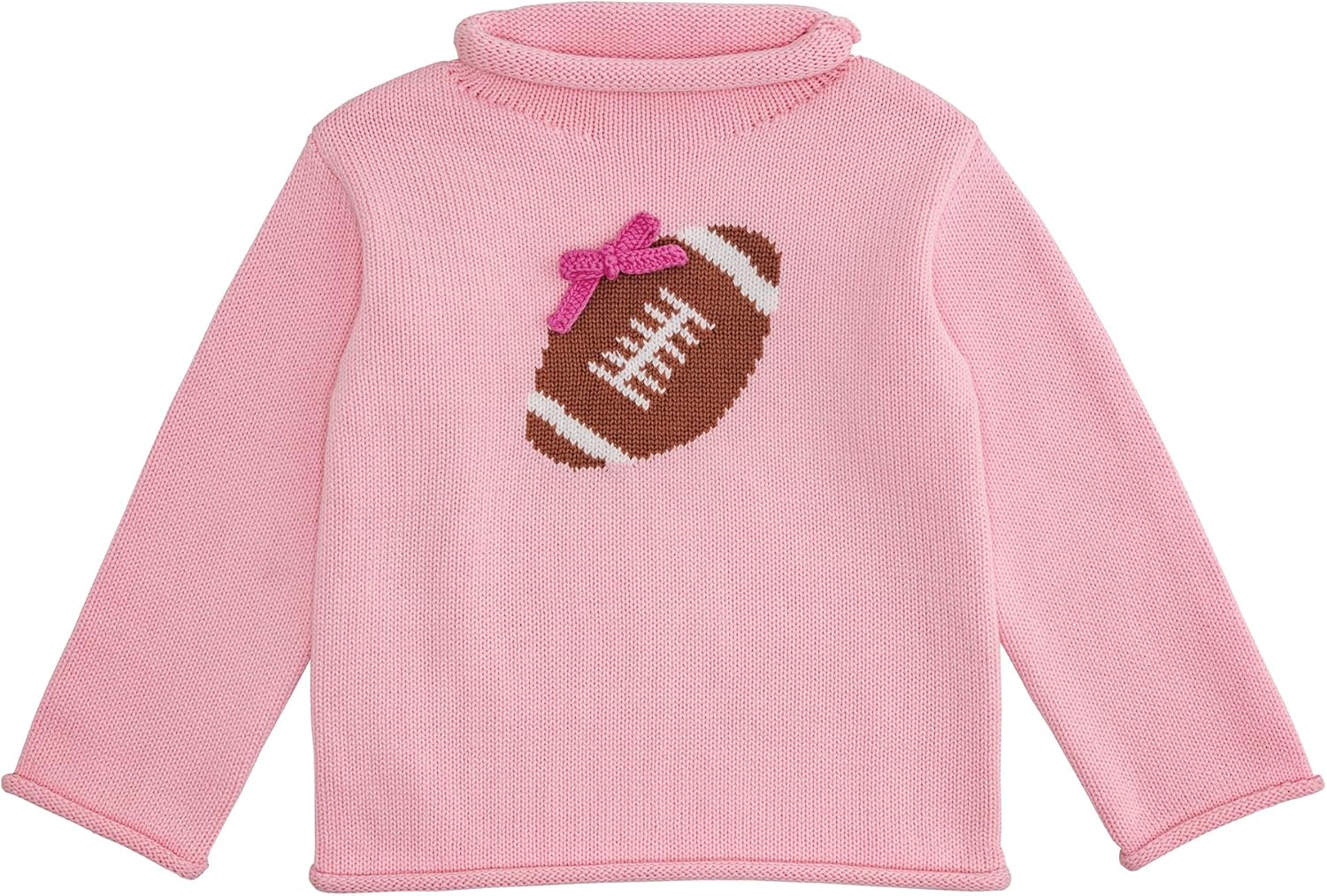 Mud Pie Girls' Mud Pie Kids Football Rollneck Sweater