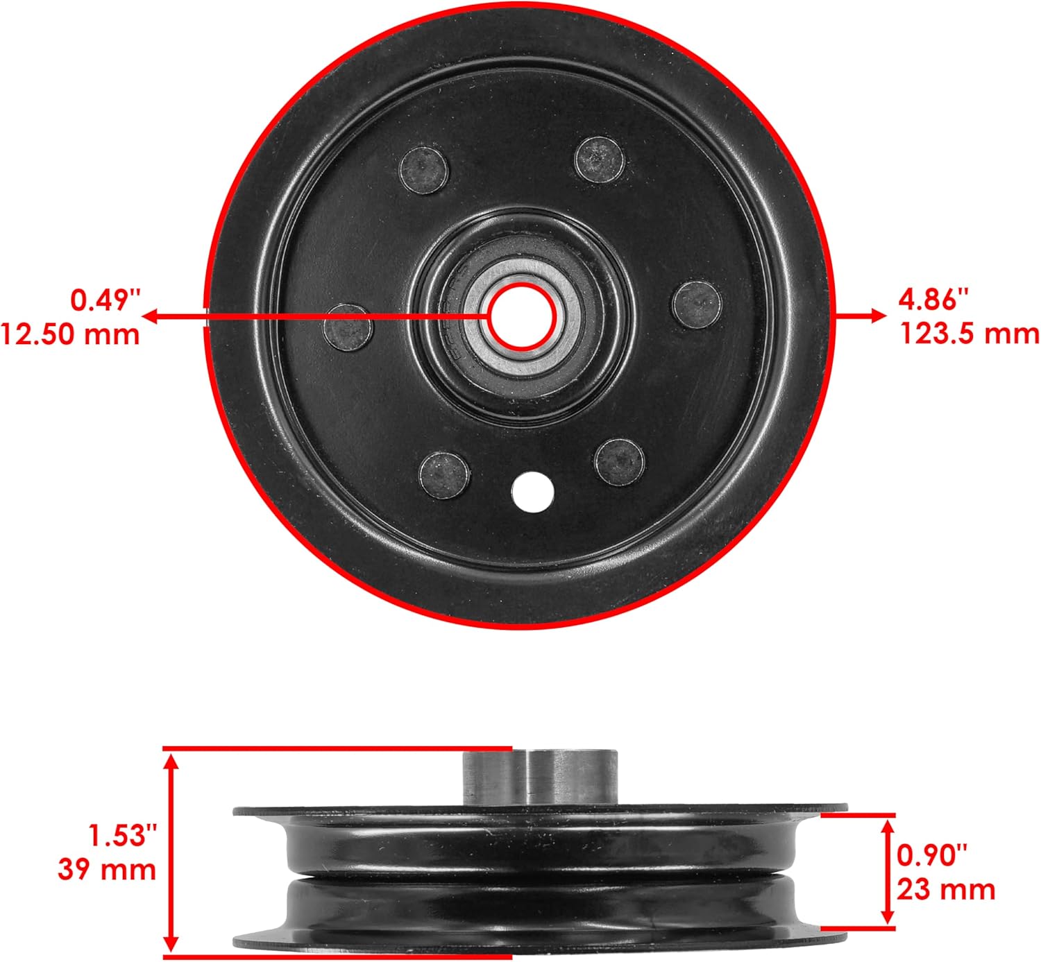 Caltric 52in Deck Idler Pulley Compatible with Hustler Raptor/Raptor Limited 126123 126124 603988