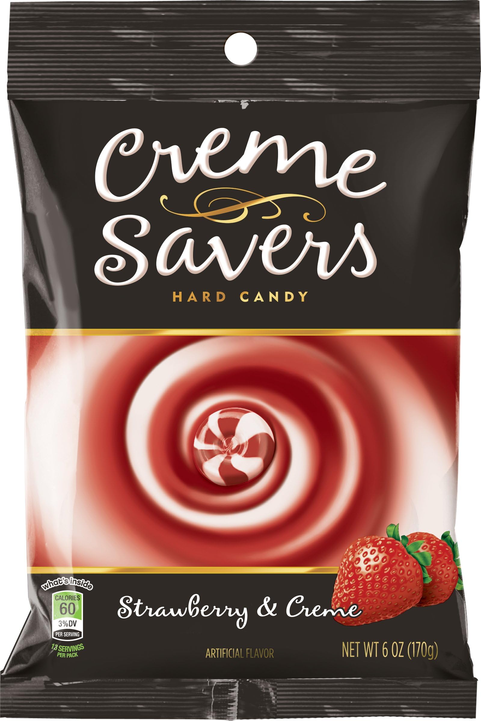 Creme Savers Hard Candy Strawberry & Creme, 6-Ounce Bags (Pack of 12)