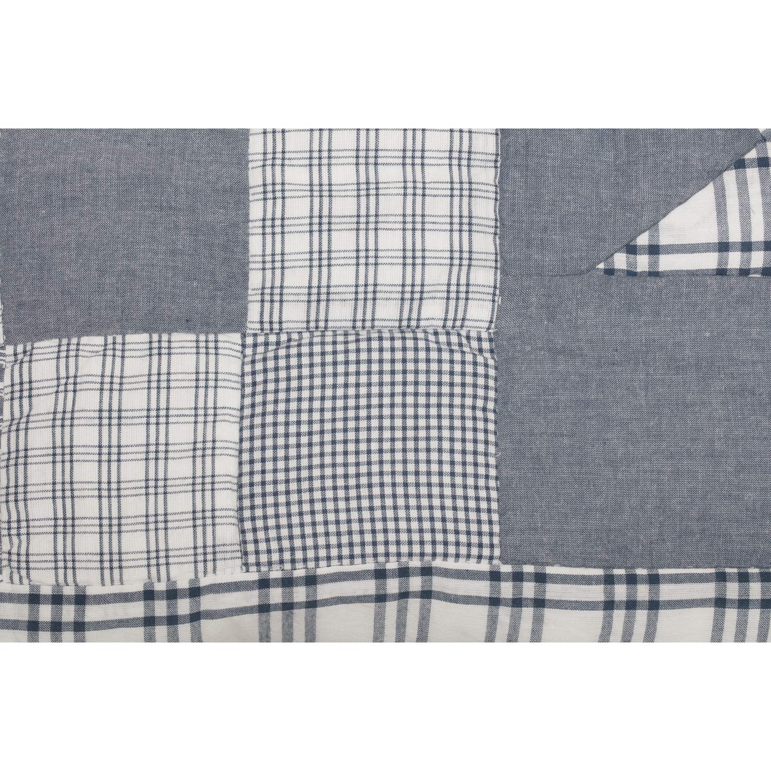 Amazon.com: VHC Brands Denim Blue Ninepatch Star Queen Quilt Set