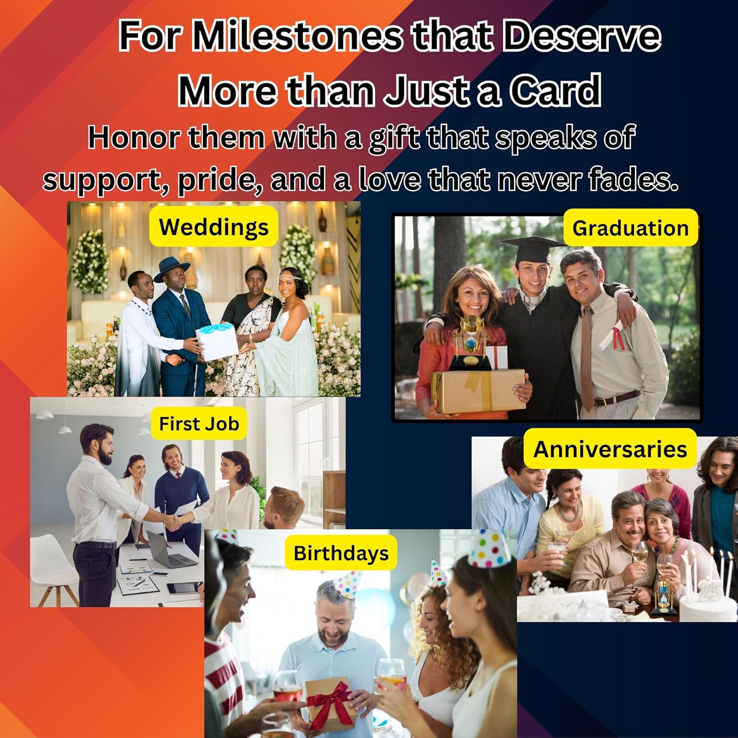 Brass SandTimer ClockCompass - Brave Boy Inspirational Gift for Men | Vintage Table Top Desk Decorative Uplifting Gifts