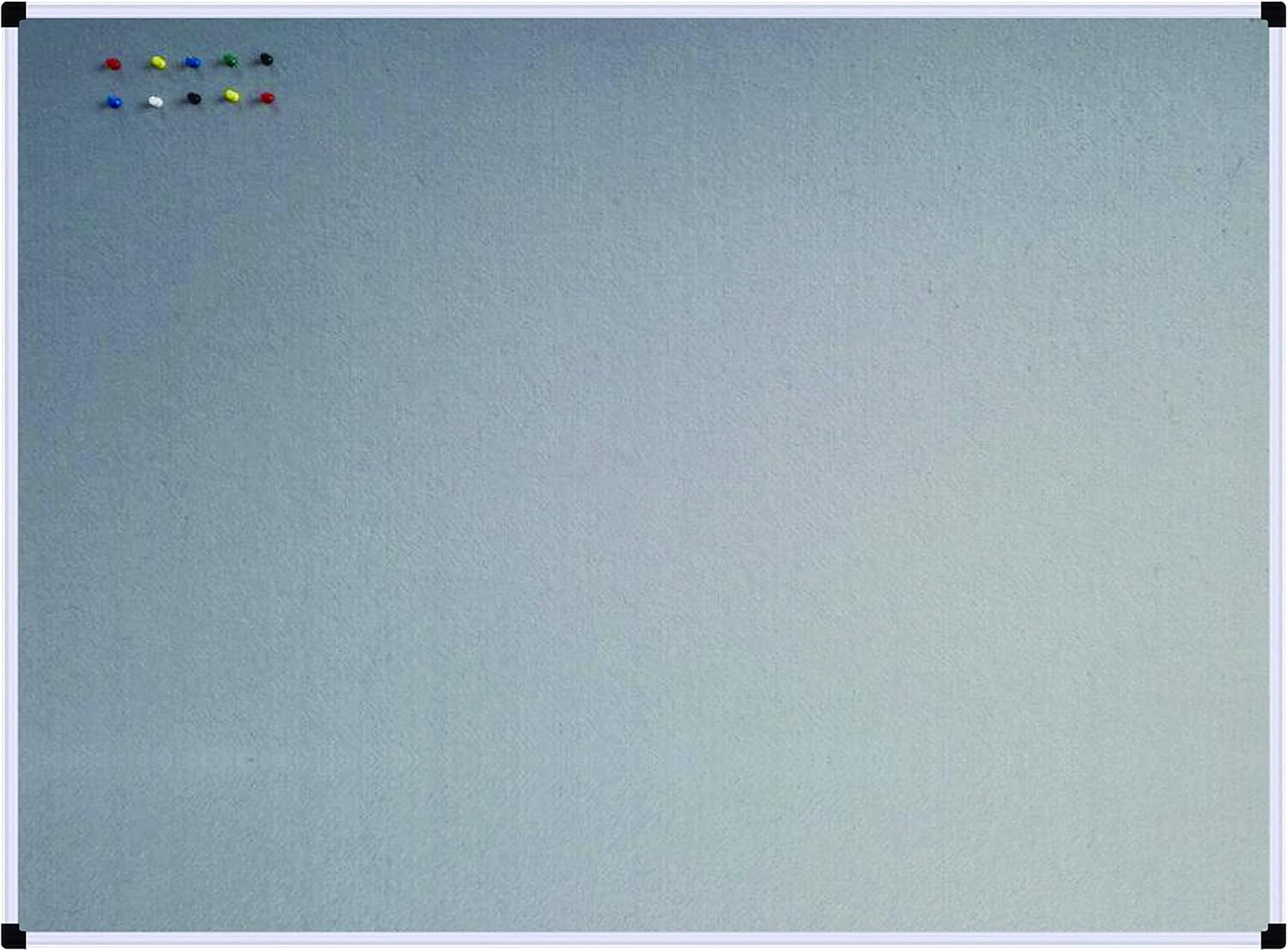 XBoard Large Grey Fabric Bulletin Board, 48 x 36 inch, Wall Mounted Fabric Message Notice Board Sliver Aluminum Framed for Home Office School : Office Products