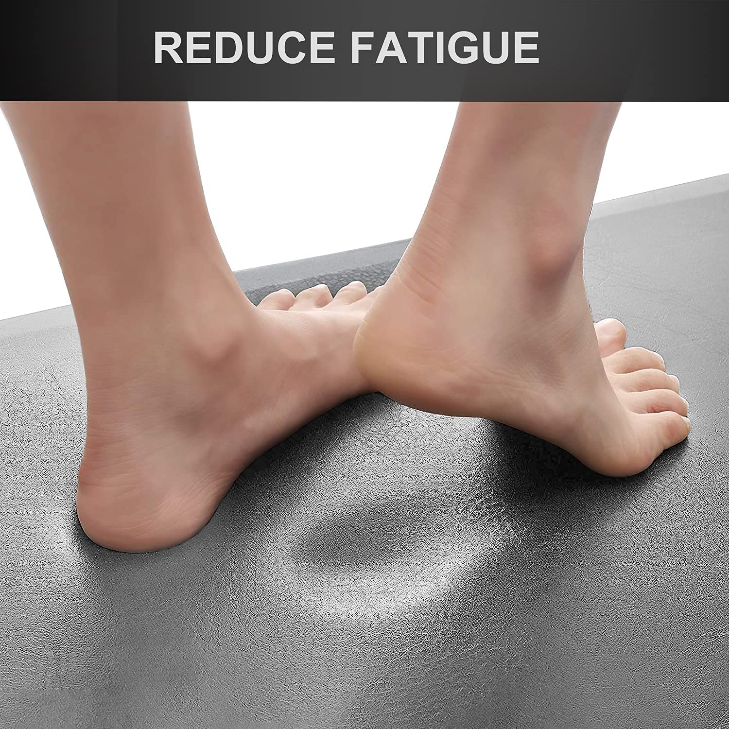 Alfombrilla extra gruesa antifatiga, acolchada 3/4, para cocina, alivia la presión, impermeable, antideslizante, cómoda para el hogar, oficina, garaje, lavandería, almohadillas de espuma (gris)
