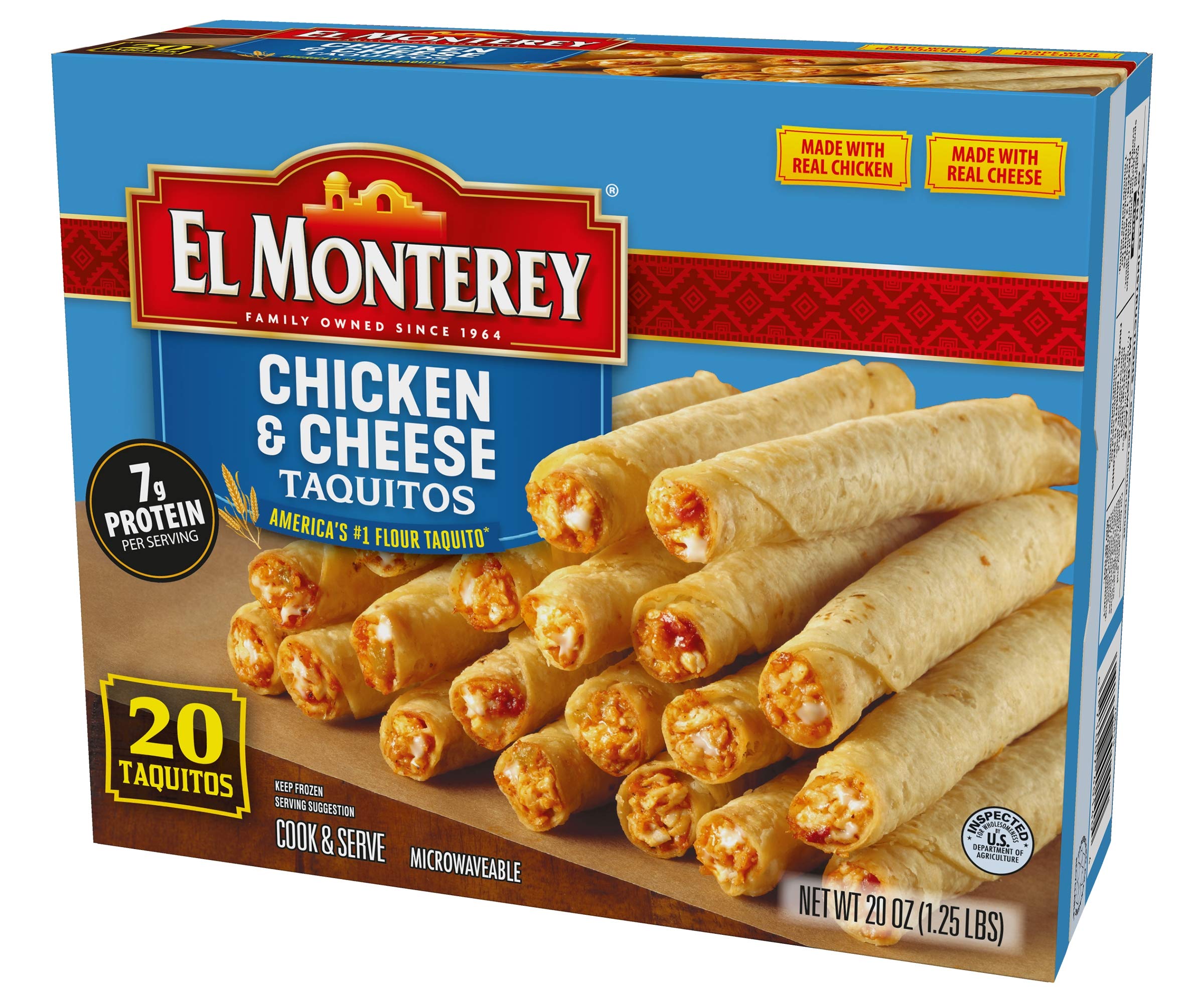 El Monterey Taquitos Flour Chicken and cheese Box 20 Oz — view 4
