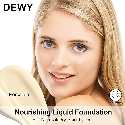 Miniatura 2 de FV Base líquida impermeable, acabado húmedo, de larga duración, ligera, cobertura media, maquillaje facial para piel normal y seca, libre de