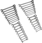 GEARWRENCH 34 Pc. Standard & Stubby Ratcheting Wrench Set, SAE & Metric - 85034