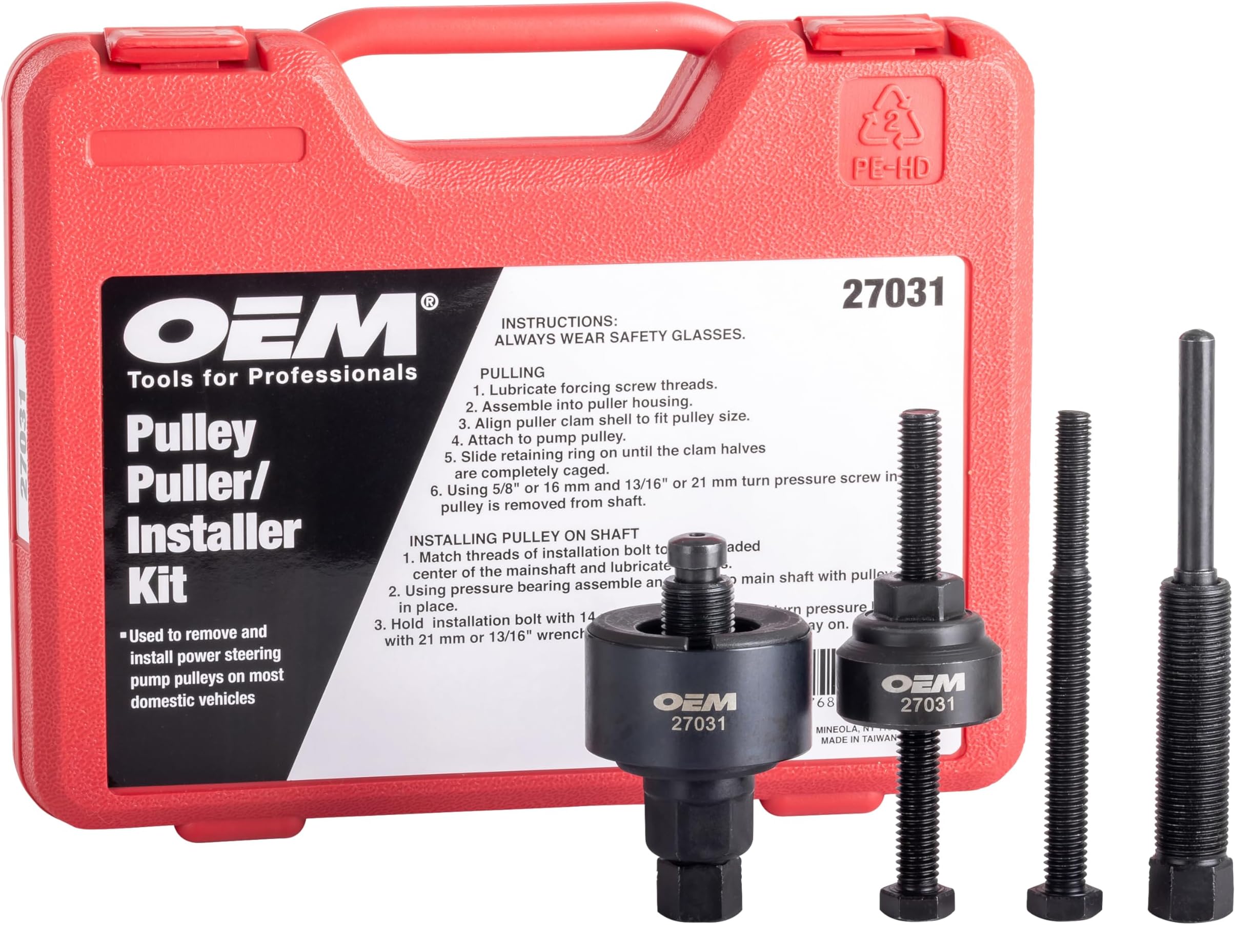 OEMTOOLS 27031 Power Steering Pulley Puller and Installer Kit