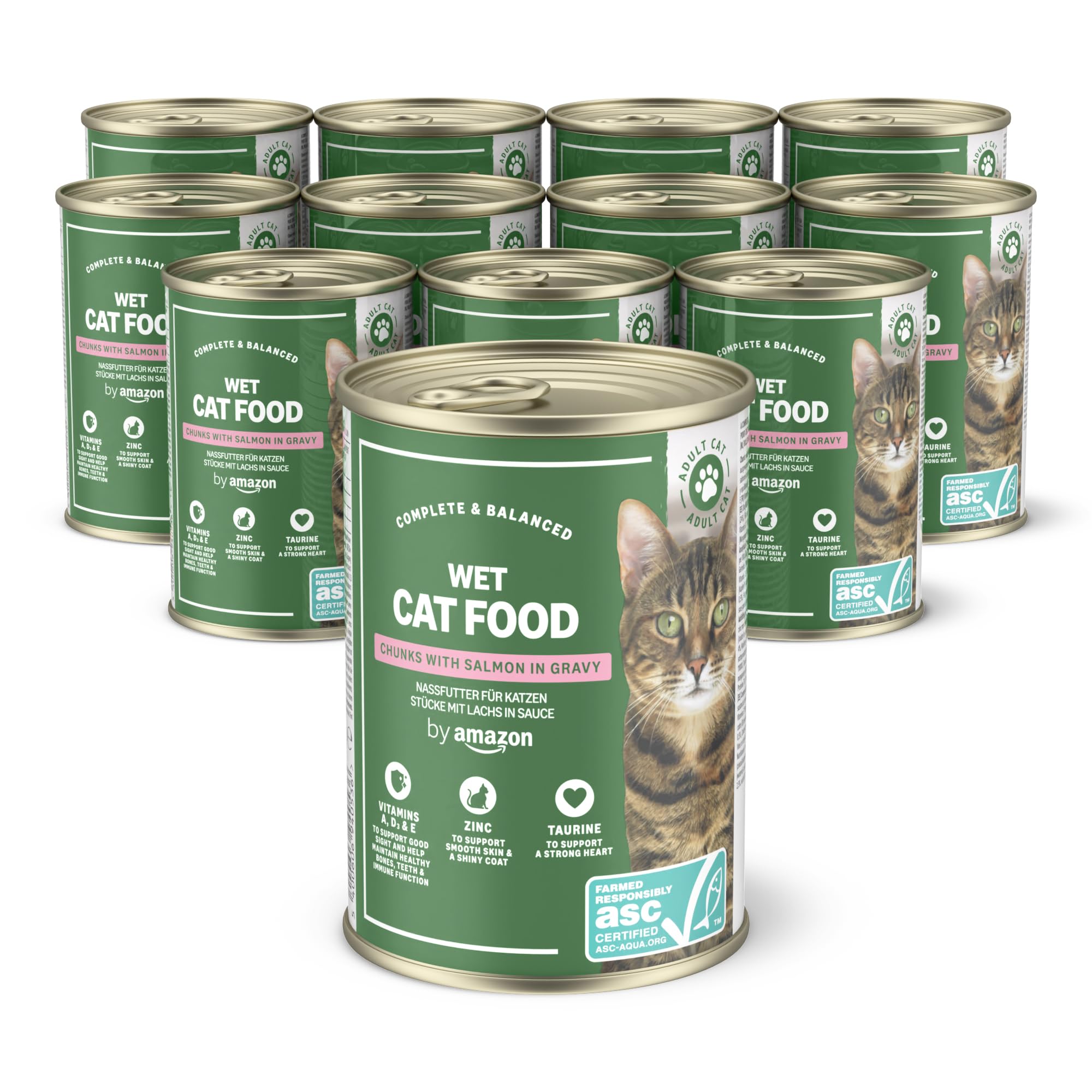 by Amazon Wet food for cats, pieces of salmon ASC in sauce, 12 x 415 g