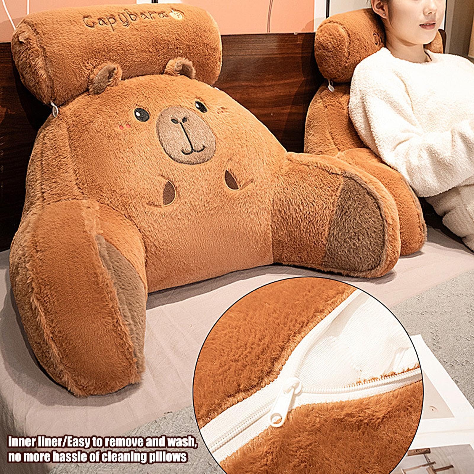 Generisch Cojín de lectura para cama, diseño Capybara